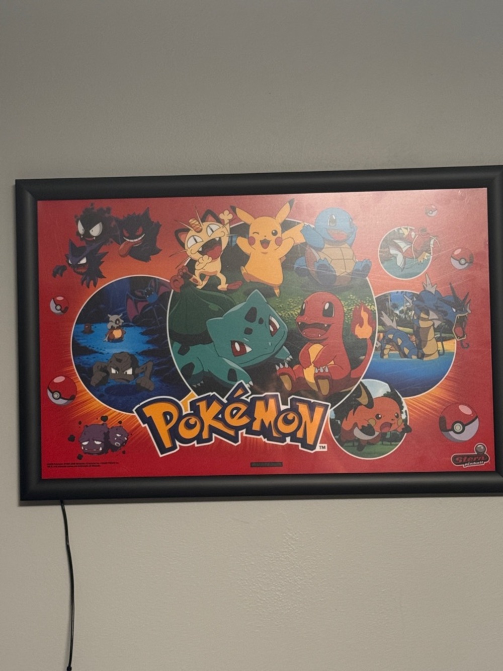 Official Stern Pokemon Pinball Translite with frame - Picture 3 of 4